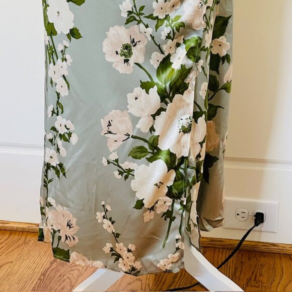 Reformation Marguerite Floral Silk Midi Dress Tarragon Size 2 Cocktail Party NWT - Picture 8 of 14